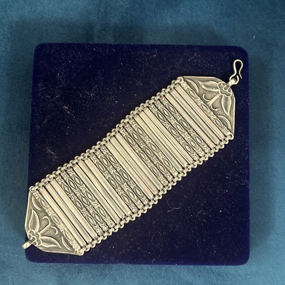 Sterling silver antique bracelet reversible - Picture 1 of 4